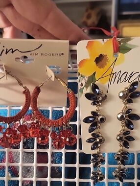 Amari Fancy Sapphire Earrings &FREE KIM ROGERS fancy Hoop Crochet Earrings